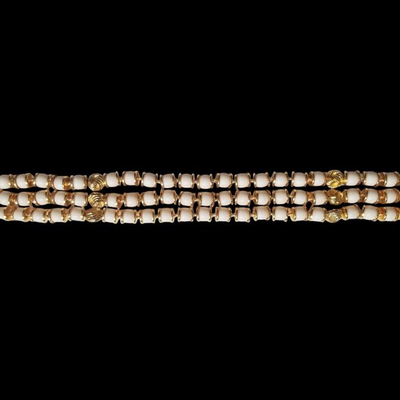 Twisted Choker Necklace in White and Gold - Picture 5 of 9